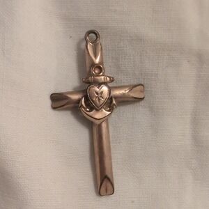 Rose Gold Heart and Anchor Cross Necklace